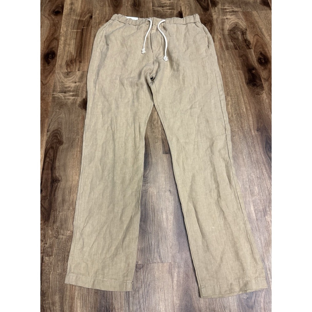 DL1961 Lukas Slim Straight Pantalon Khaki Linen Pants 32 x 32.5 - Picture 1 of 10